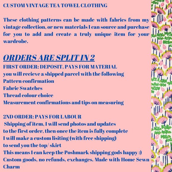 CUSTOM MADE CLOTHING ORDER REQUEST - please read full description handmade items - Picture 6 of 7